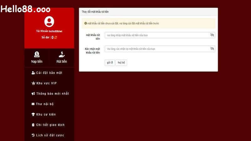 Rút tiền hello88 nhanh gọn